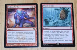 MTG 2x Red Rare Sorcery MOLTEN PSYCHE & WHEEL OF FATE - Image 1