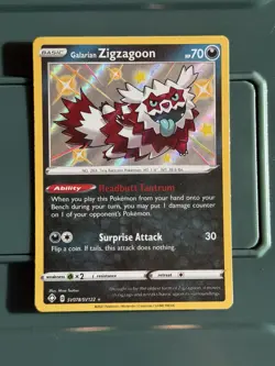 Galarian Zigzagoon Pokemon • Shiny Holo Rare • SV078/SV122 Shining Fates - Image 1