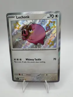 Pokemon TCG Lechonk 207/091 SV: Paldean Fates Shiny Rare Holo English 70 HP - Image 1