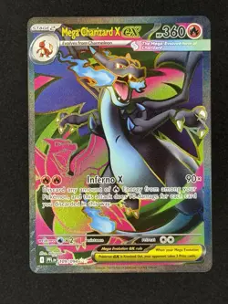 Mega Charizard X ex 109/094 Me02: Phantasmal Flames Pokemon - Image 1