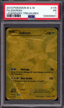 2013 Pokemon Black & White Legendary Treasures Full Art Zekrom #115 PSA 1 POOR - Image 1