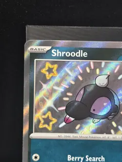 Shroodle Pokemon SV Paldean Fates 189/091 Baby Shiny Rare Holo Near Mint - Image 4
