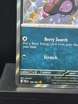 Shroodle Pokemon SV Paldean Fates 189/091 Baby Shiny Rare Holo Near Mint - Image 5