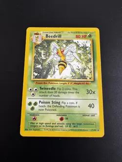 Beedrill 17/102 Rare Base Set Unlimited Pokemon Near Mint - Image 1