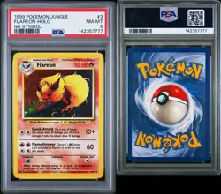 Flareon NO SYMBOL ERROR Pokemon Jungle 3/64 Holo Unlimited PSA 8 NEW CERT - Image 1