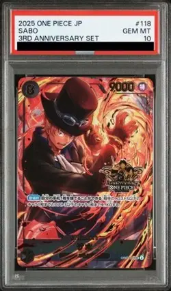PSA 10 Sabo OP07-118 SEC ONE PIECE Card 3rd ANNIVERSARY SET 2025 Japanese - Image 1