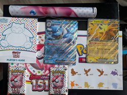POKEMON 151 2 SEALED PACKS, BINDER, DESK MAT, OVERSIZED CARDS, PLAYER'S GUIDE, - Image 1