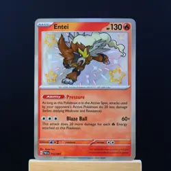✨Pokemon TCG Entei 🔥 112/091 Paldean Fates Shiny Holo Rare Pack Fresh 🤩 - Image 1