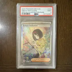 Pokemon Erika's Invitation 203/165 SV 151 SIR Holo English 2023 PSA 9 - Image 1