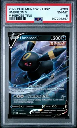 PSA 8 Umbreon V SWSH203 Black Star Promo V Heroes Tins Pokemon Card - Image 1