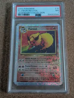 2002 POKEMON LEGENDARY COL. #10 FLAREON-REVERSE FOIL - PSA 7 - Image 3
