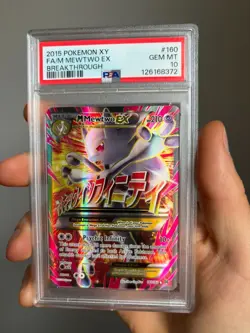 M MEWTWO EX 2015 POKEMON XY BREAKTHROUGH FULL ART HOLO #160 PSA 10 - Image 1