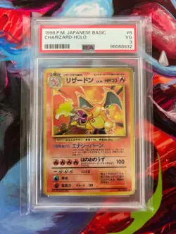 1996 Pokemon Basic #6 Charizard Holo PSA 3 - Image 1