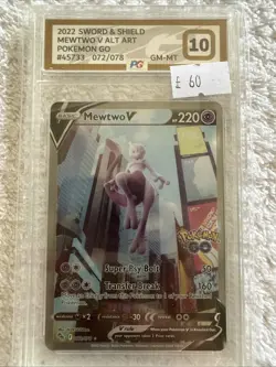 Pokemon TCG Mewtwo V 072/078 PG Grading 10 Gem Mint Pokemon Go - Image 1