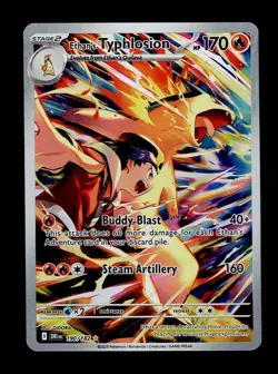 2025 Pokemon DESTINED RIVALS ILLUSTRATION RARE HOLO ETHANS TYPHLOSION 190/182 LP - Image 1