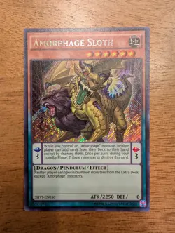 YuGiOh! Amorphage Sloth SHVI-030 Secret Rare Unlimited LP - Image 1