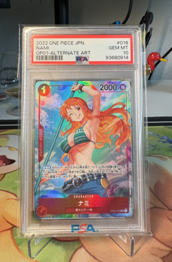 NAMI 2022 ONE PIECE (OP01-016 R ALT ART) ROMANCE DAWN JAPANESE PSA 10 - Image 1