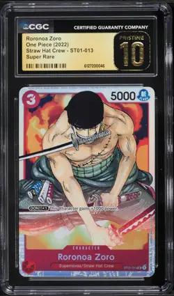 2022 One Piece Straw Hat Crew SR Roronoa Zoro #ST01-013 CGC 10 PRISTINE - Image 1