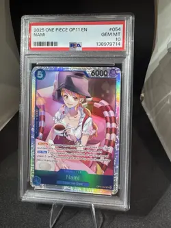 One Piece Nami OP11-054 SR A Fist of Divine Speed PSA 10 GEN MT ENG - Image 1