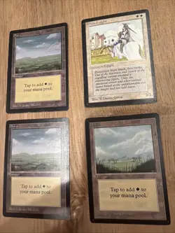 1993 MTG Magic The Gathering Beta White Knight 3X Plains - Image 1