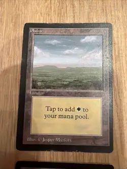 1993 MTG Magic The Gathering Beta White Knight 3X Plains - Image 3