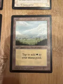 1993 MTG Magic The Gathering Beta White Knight 3X Plains - Image 5