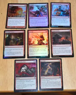 MTG 8x Red FOIL Sorcery FIREBALL, FIREBOLT, SPARK OF CREATIVITY, RIFT BOLT + - Image 1