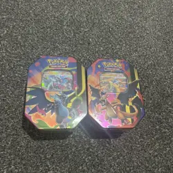 Pokemon Mega Charizard X & Y Tins (x2 Pair) - Both Artworks - Brand New & Sealed - Image 1