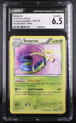 Serperior 125/124 Dragons Exalted Holo Secret Rare English Pokemon CGC 6.5 - Image 1