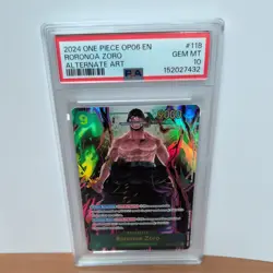 PSA 10 Roronoa Zoro Alt Art Secret Rare Foil OP06-118 EN 2024 - Image 1