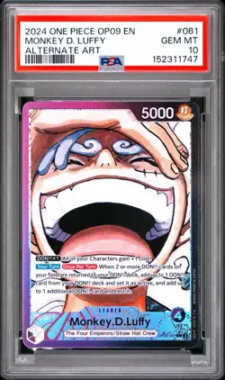 2024 ONE PIECE OP09-EMPERORS IN THE NEW WORLD #061 MONKEY D. LUFFY PSA 10 - Image 1