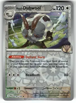 Hop's Dubwool 136/159 Rare Journey Together Pokemon Reverse Holo Near Mint - Image 1