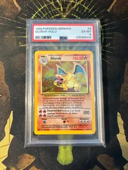 Pokemon German Charizard Glurak 4/102 Base Set Holo Vintage PSA 6 - Image 1