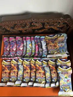 Lot of Pokemon Brilliant Stars Charizard Artwork Booster Packs Sealed - Image 1