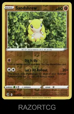SANDSHREW 131/264 C FUSION STRIKE POKEMON REVERSE HOLO NM/M - Image 1