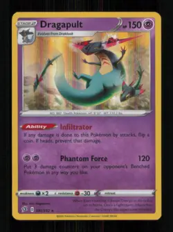 DRAGAPULT RARE 91/192 NM POKEMON - Image 1