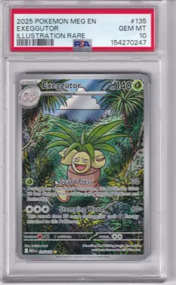 PSA 10 GEM MINT 2025 Pokemon Mega Evolution # 135 Exeggutor Illustration Rare - Image 1
