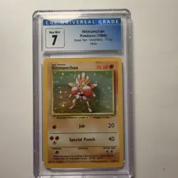 CGC 7 Hitmonchan Base Set Unlimited Holo Rare 7/102 1999 Pokemon EN - Image 1