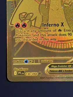 Mega Charizard X EX 130/094 Gold Hyper Rare - Phantasmal Flames Pokemon TCG - NM - Image 4