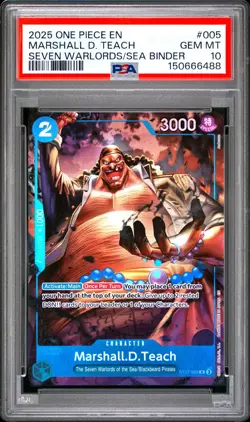 2025 ONE PIECE SEVEN WARLORDS OF THE SEA BINDER SET MARSHALL D. TEACH PSA 10 - Image 1