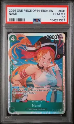 2026 ONE PIECE OP14-EB04-THE AZURE SEA'S SEVEN #031 NAMI PSA 10 (Q377 - Image 1