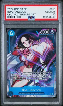 2024 One Piece TCG OP07-051 Super Rare (SR) Boa Hancock Alternate Art PSA 10 - Image 1