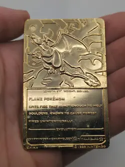 1999 Charizard Pokemon Nintendo Gold Plated Card Burger King Promo - Image 3