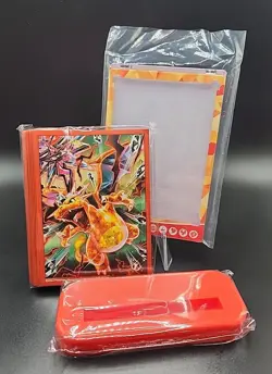 Charizard ex Premium Collection Card Sleeves + Magnetic Card Protector & Base - Image 1