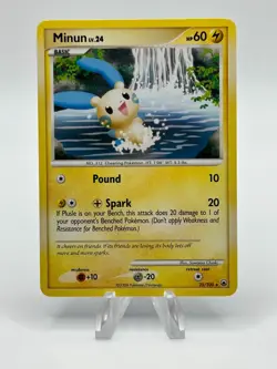 Rare Pokemon Card Minun Majestic Dawn 25/100 Diamond & Pearl - Image 1