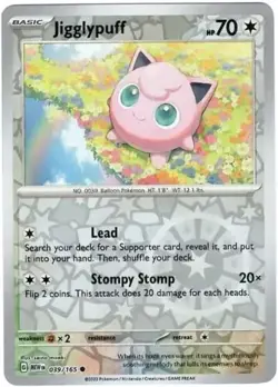 JIGGLYPUFF 039/165 - REVERSE HOLO POKEMON 151 - SCARLET & VIOLET - Image 1