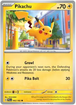 Pikachu 062/193 Paldea Evolved Common Pokemon - Image 1