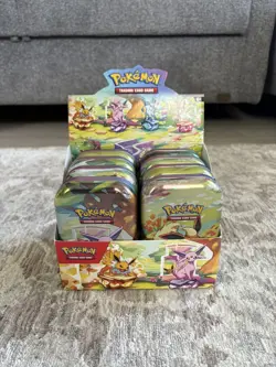 Prismatic Evolutions Empty Mini Tin Display - Art Set of 8 NO PACKS - Image 1