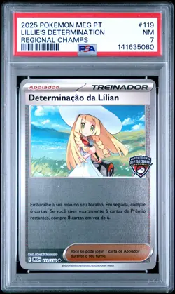 2025 POKEMON PORTUGUESE MEG PT-MEGA EVOLUTION #119 LILLIE'S DETERMINATION PSA 7 - Image 1