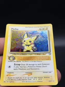 Pokemon Pichu 12/111 Holo Rare Neo Genesis Pokemon Lightly Played LP GK3 - Image 4